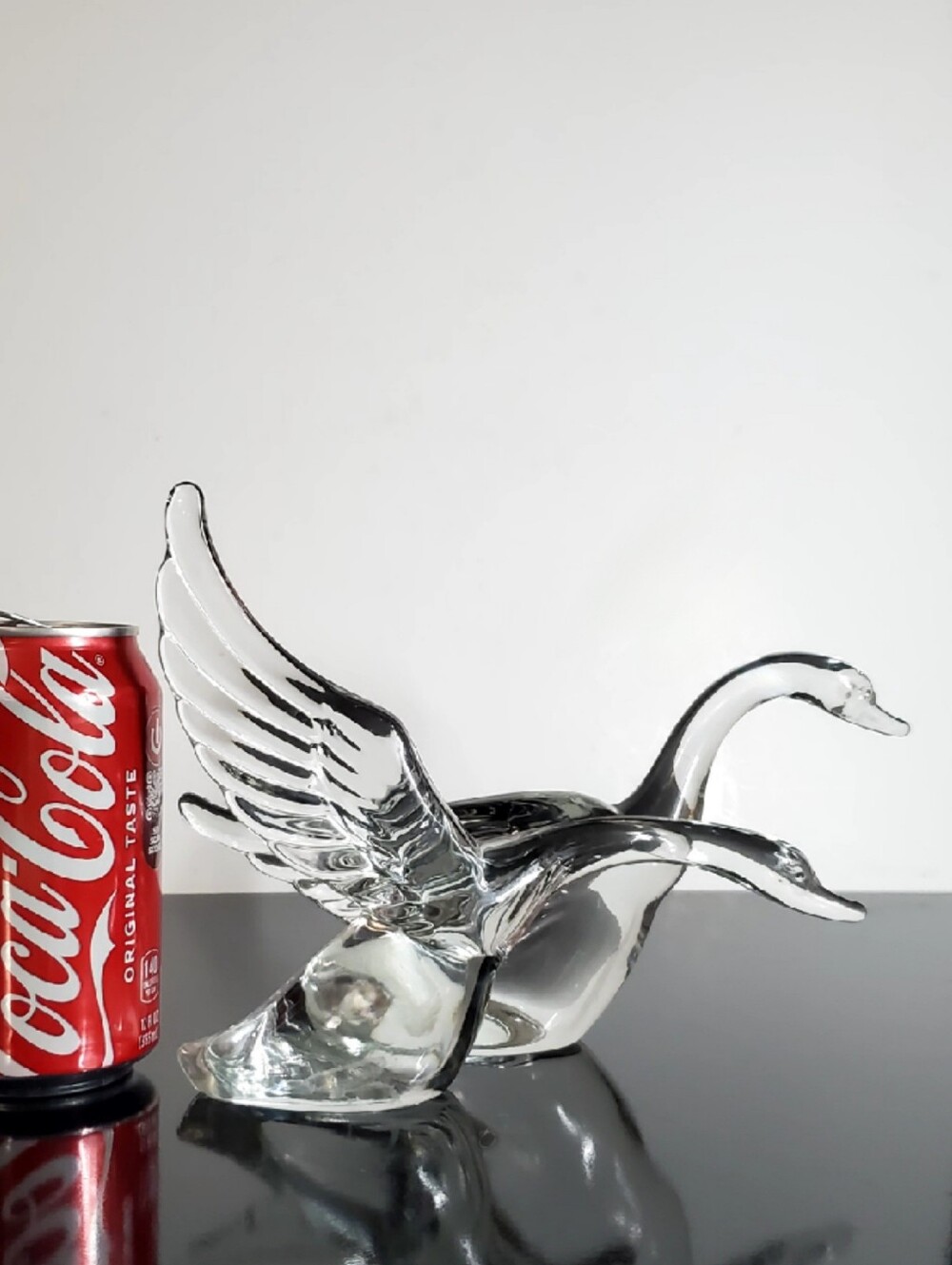 (2) Heisey Blown Clear Crystal Geese In Motion Figurines by Imperial Glass - Picture 2 of 16
